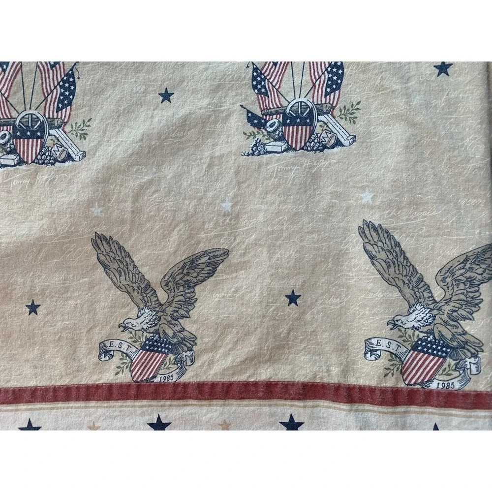 Vintage Tommy Hilfiger Red White Blue Tan Duvet Cover 86x86 Full Queen Americana